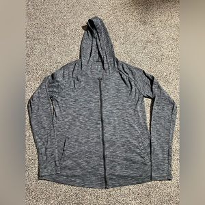 Columbia Full Zip Hooded Activewear Top Women's XL Heather Gray Pockets